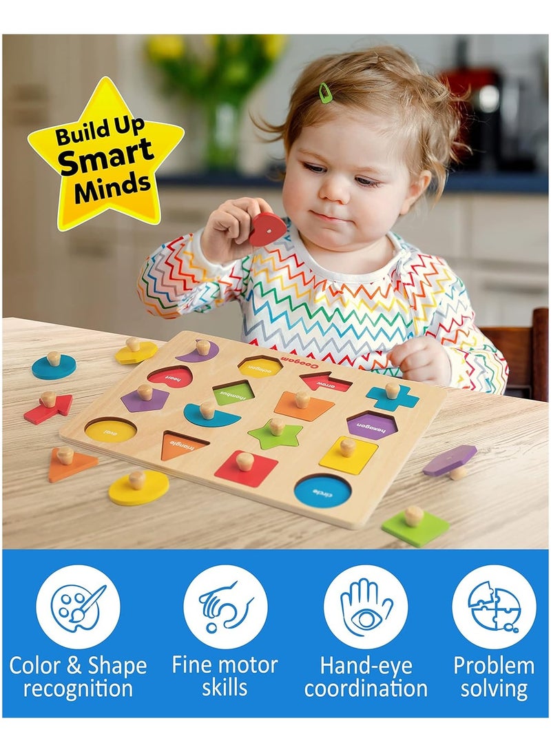 general Toys Wooden Shape Nail Puzzle, Fine Motor Colour Matching Sorting Board, Early Learning Educational Activity Toys Gifts for Preschoolers 3 4 5 Years Olds - Image 4