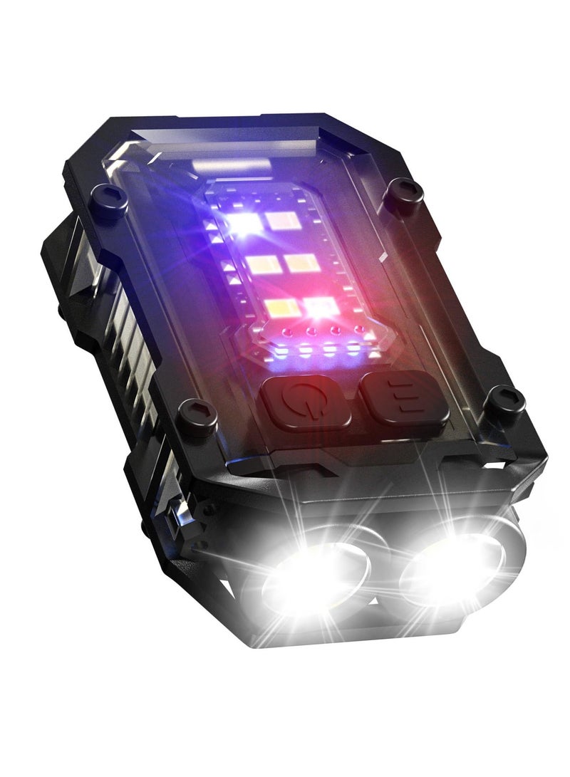 Small Powerful Flashlight, LED EDC with Red Blue Flash Light, USB C Rechargeable Portable Keychain Flashlights for Camping Hiking Emergency - Image 1