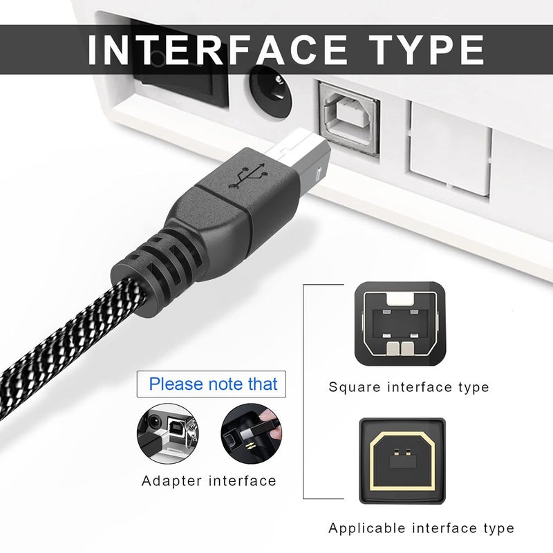 Global upgraded practical design Printer Cable, USB Type A to Type B Durable USB Printer Cord High Speed Printer Cable for HP, Canon, Dell, Epson, Lexmark, Xerox, Brother, Samsung and More Diverse purchase options - Image 3