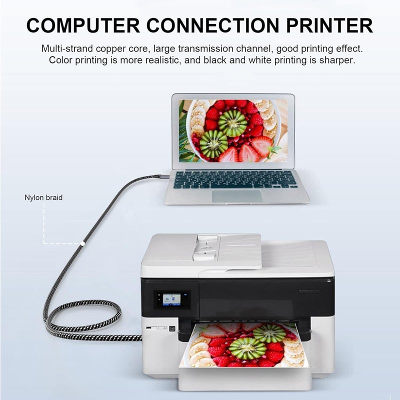 Global upgraded practical design Printer Cable, USB Type A to Type B Durable USB Printer Cord High Speed Printer Cable for HP, Canon, Dell, Epson, Lexmark, Xerox, Brother, Samsung and More Diverse purchase options - Image 4