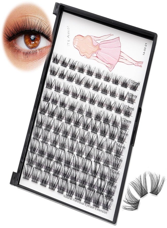 Bodermincer 8-10-12-14-16mm MIX/10-12-14-16mm MIX D Curl Lash Clusters Individual Lashes Mink Cluster Eyelash Extension Natural 3D Russian Volume Faux Eyelashes Individual Lashes Makeup (14MM) - Image 2