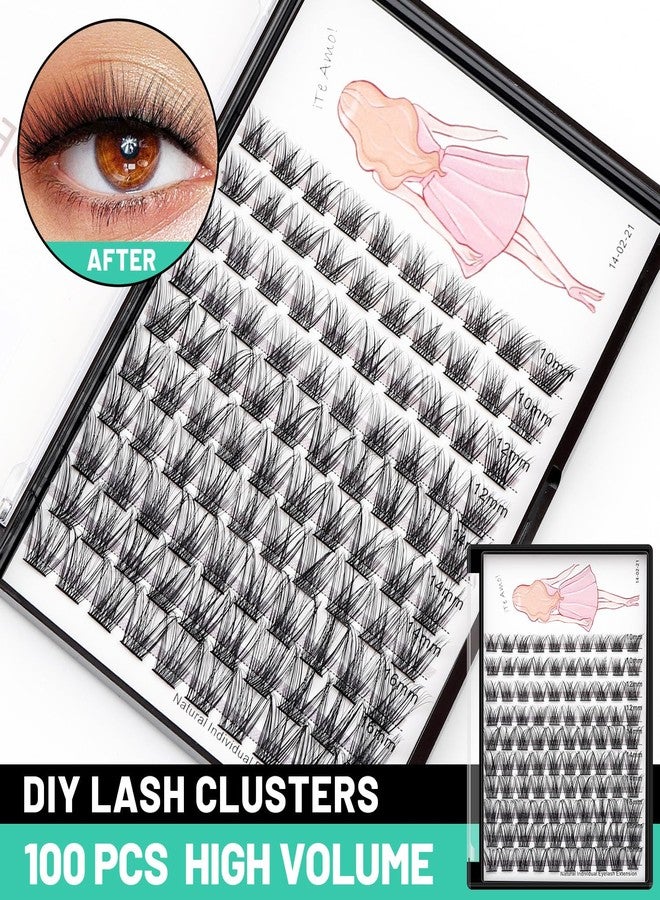 Bodermincer 8-10-12-14-16mm MIX/10-12-14-16mm MIX D Curl Lash Clusters Individual Lashes Mink Cluster Eyelash Extension Natural 3D Russian Volume Faux Eyelashes Individual Lashes Makeup (14MM) - Image 3