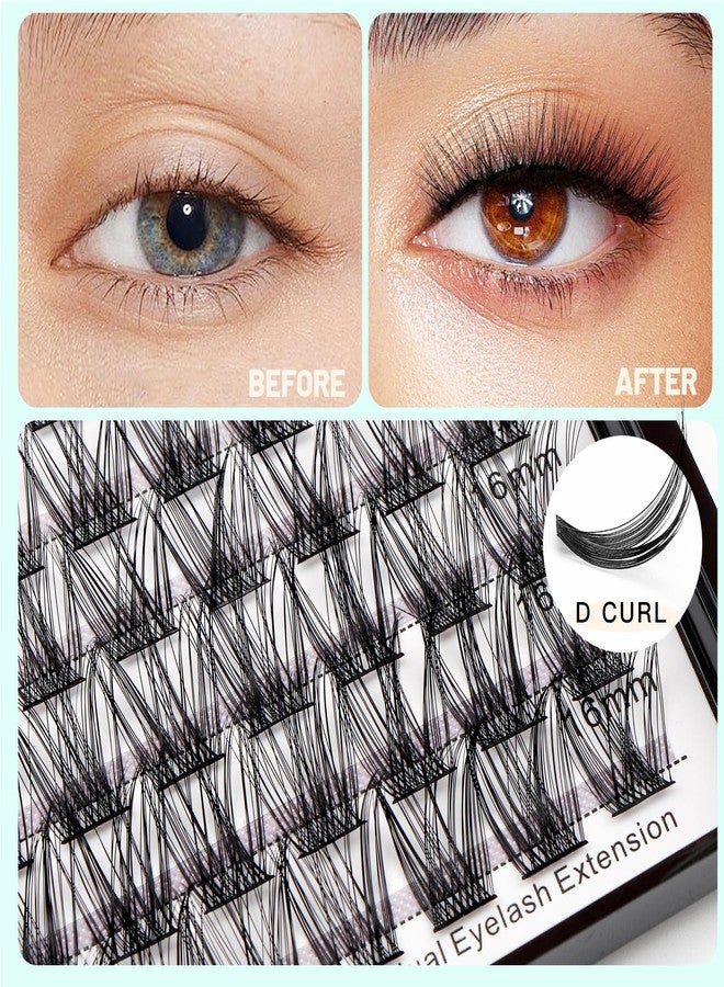 Bodermincer 8-10-12-14-16mm MIX/10-12-14-16mm MIX D Curl Lash Clusters Individual Lashes Mink Cluster Eyelash Extension Natural 3D Russian Volume Faux Eyelashes Individual Lashes Makeup (14MM) - Image 4