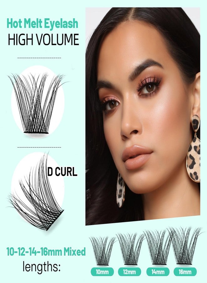Bodermincer 8-10-12-14-16mm MIX/10-12-14-16mm MIX D Curl Lash Clusters Individual Lashes Mink Cluster Eyelash Extension Natural 3D Russian Volume Faux Eyelashes Individual Lashes Makeup (14MM) - Image 5