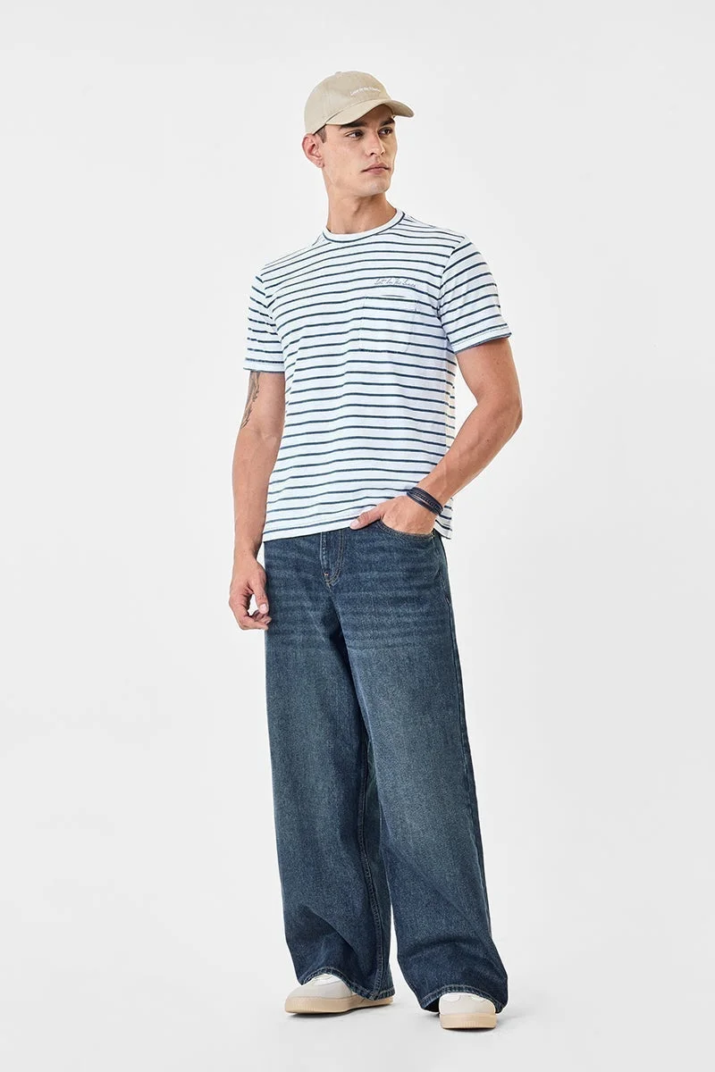 سنيتش تيشيرت مخطط بقصة عادية