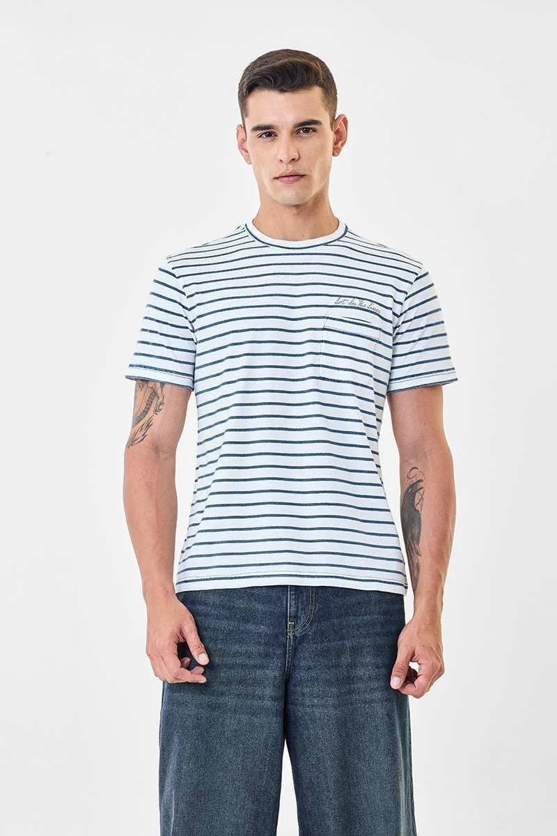 SNITCH Regular Fit Stripes T-Shirt