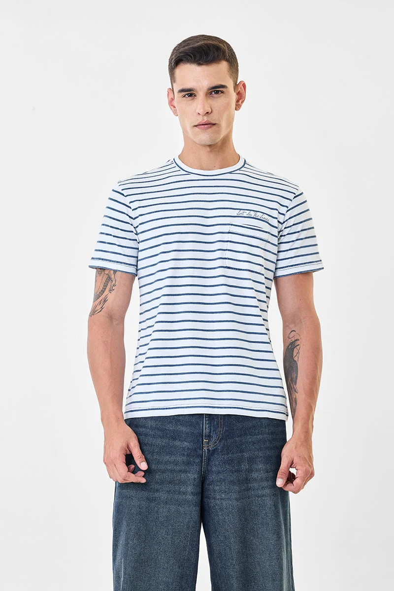 SNITCH  Regular Fit Stripes T-Shirt for Men | Best Price UAE