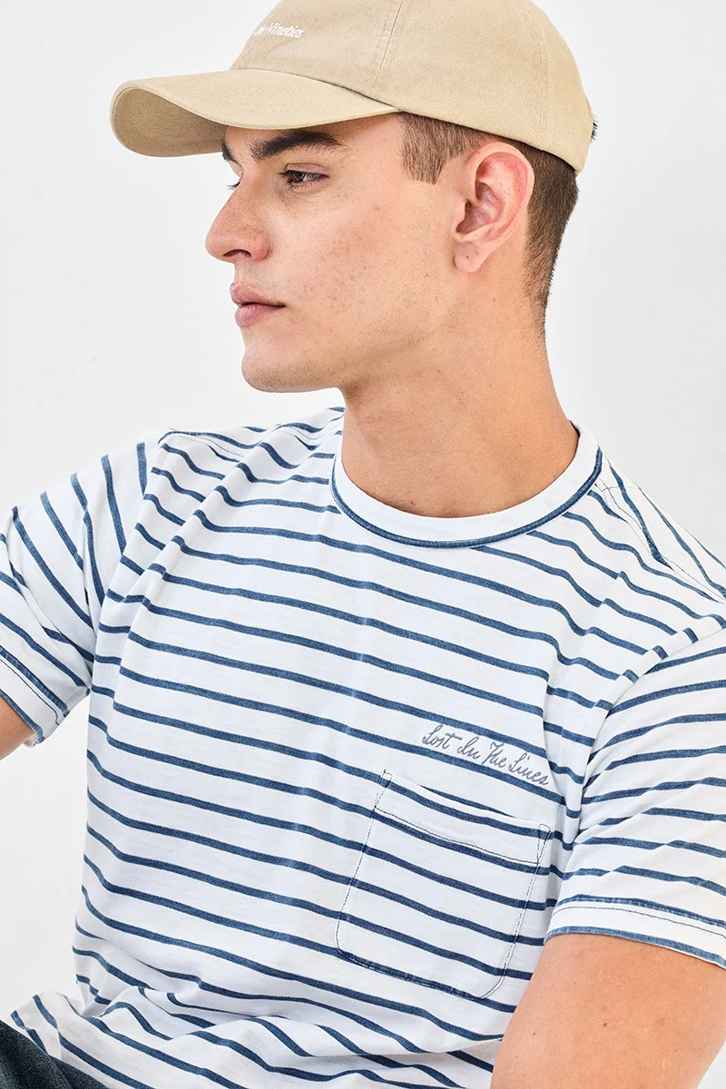 SNITCH  Regular Fit Stripes T-Shirt for Men | Best Price UAE