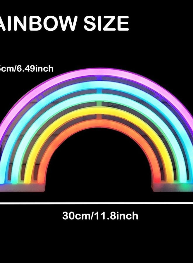 QiaoFei Rainbow Neon Light Signs,Rainbow Wall Decor for Girls Children Baby Room LED Lamp Rainbow Decor Kids Gifts,Battery or USB Operated Table LED Night Lights - Image 3