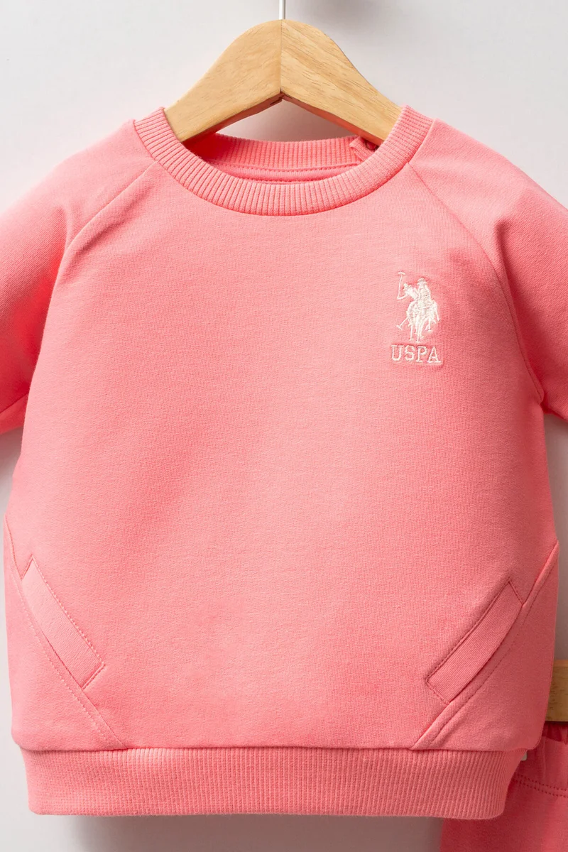 U.S. Polo Assn. U.S. Polo Assn. Baby Girls 2-Piece Neon-Pink Set