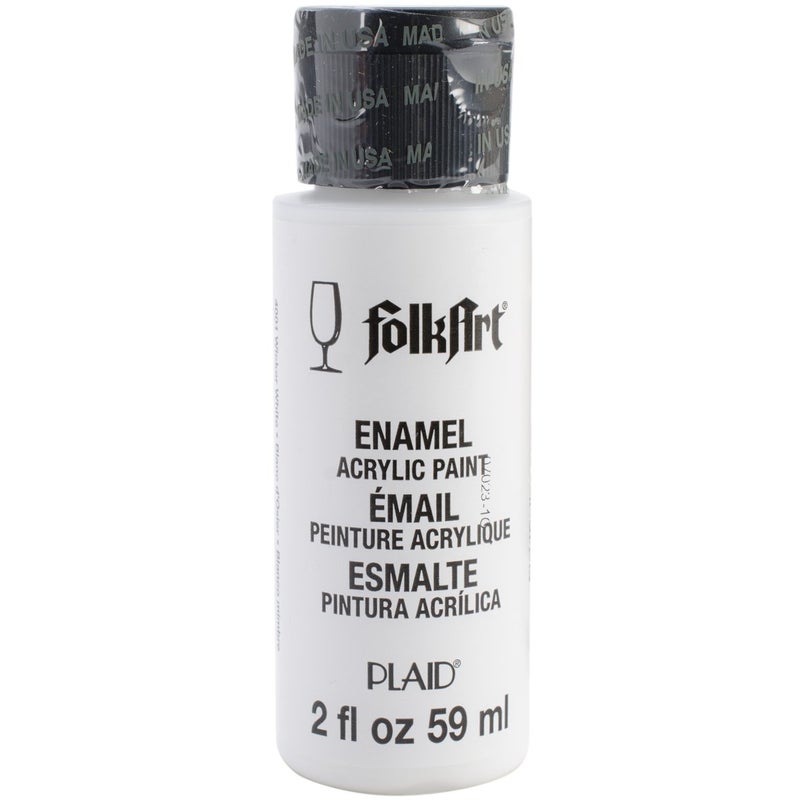 FolkArt Enamel Glass Ceramic Paint in Assorted Colors 2 oz 4001 Wicker White