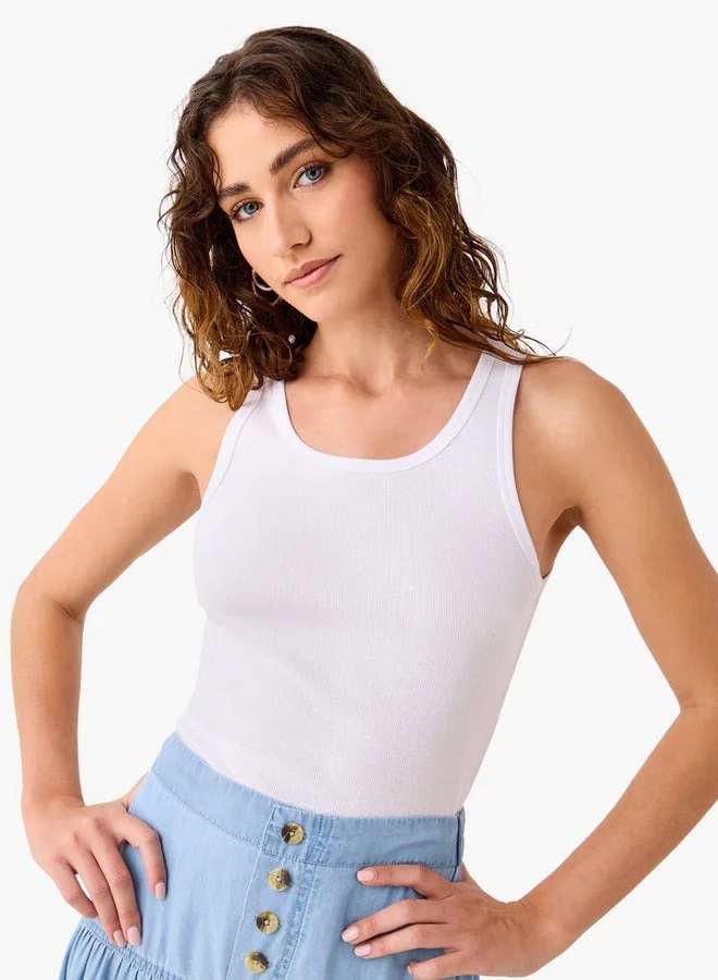 سبلاش فيڤ بلوزة بدون أكمام بياقة واسعة