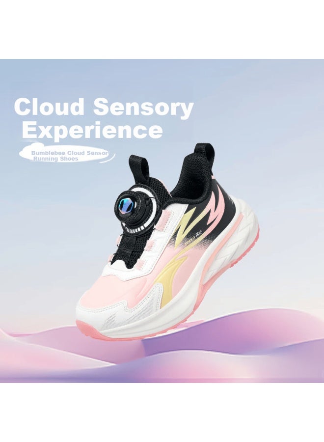 BIGWASP Big Wasp Kids Autumn Winter Leather Boys Sports Shoes Fashion Running Shoes Girls D102531856g Black Pink Size 40 - Image 1