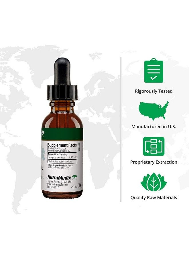 Nutramedix - Hyssop Herbal Drops Gentle Ezov Liquid Supplement Drops For Stress Management Relaxation Antioxidant  Gut Health Liquid Herb Extract For Emotional  Mood Support 1Oz  30Ml - Image 1