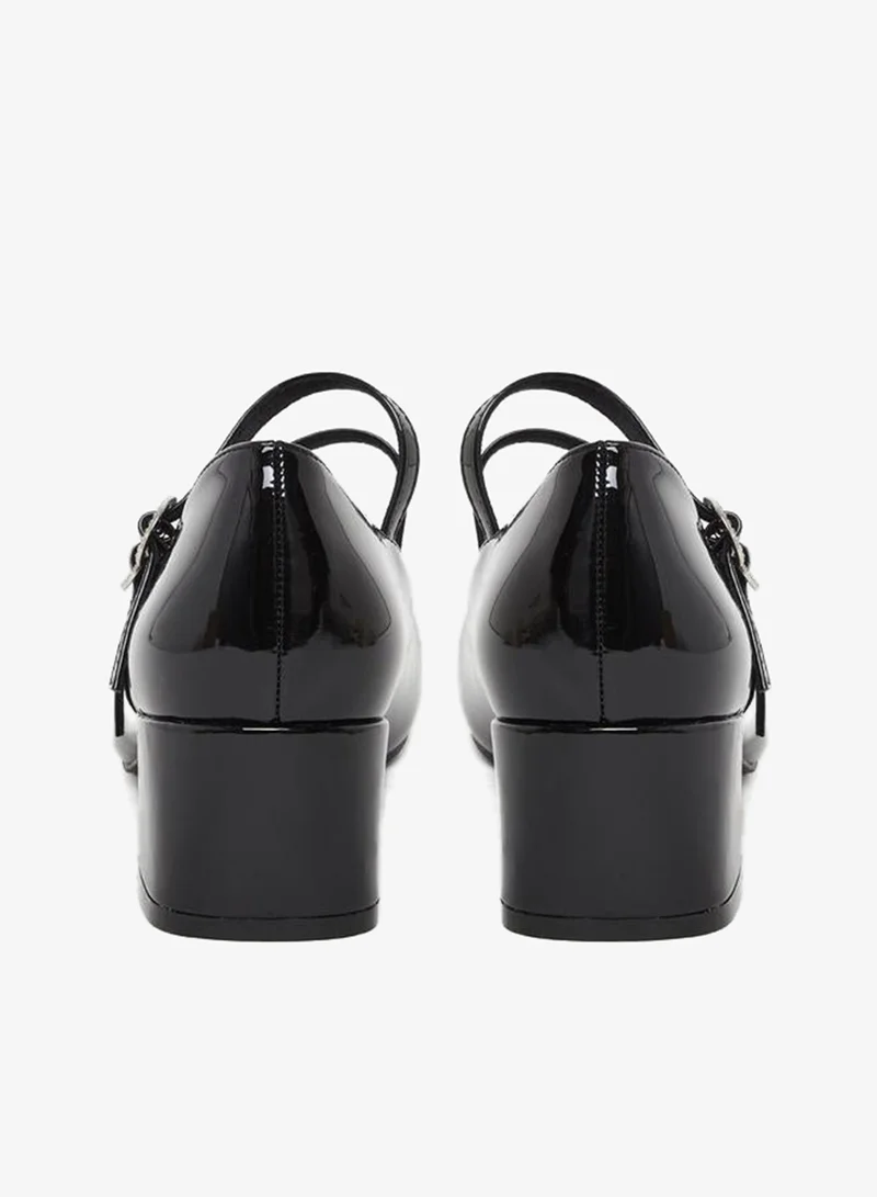 Styli Black Black Block Heel Mary Jane Shoes for Women | Best Price UAE