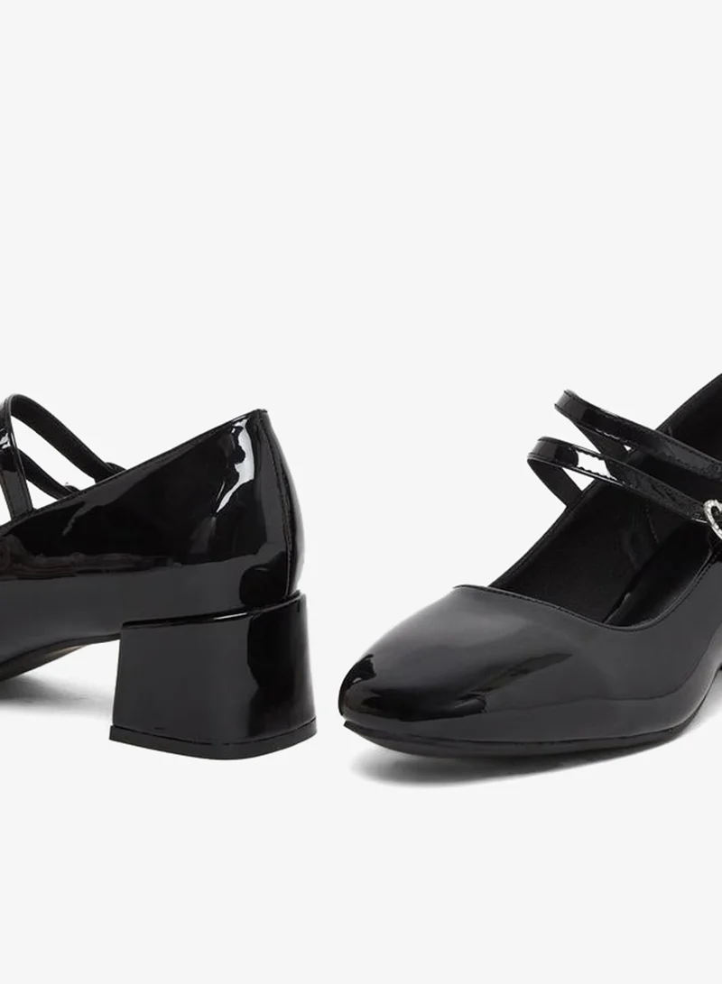 Styli Black Black Block Heel Mary Jane Shoes for Women | Best Price UAE