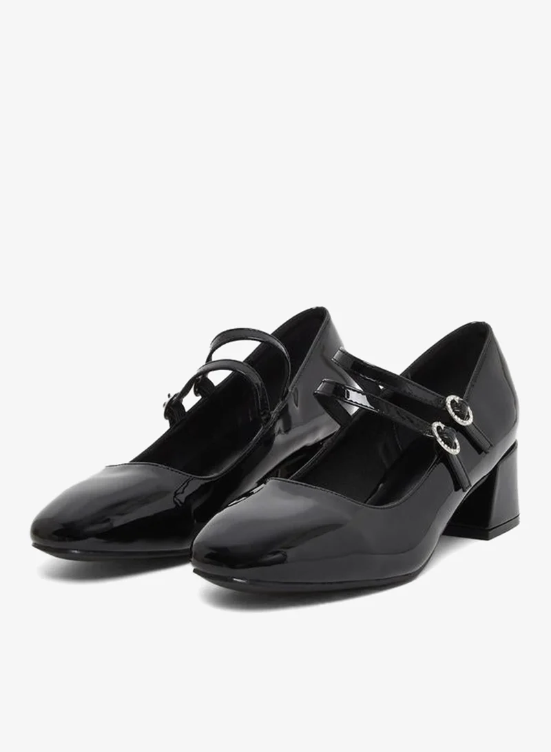 Styli Black Black Block Heel Mary Jane Shoes for Women | Best Price UAE