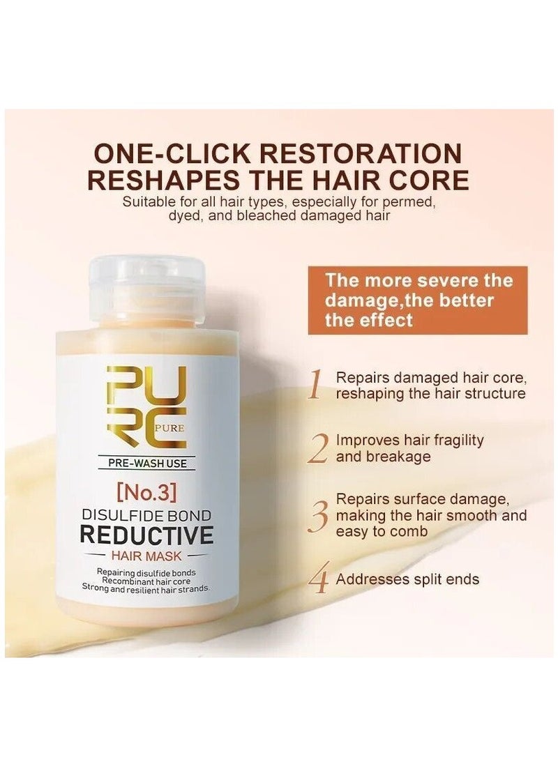 PURC - 100g Disulfide Bond Reductive Hair Mask Hair Strengthening Moisturizing Nourishing & Repair Damaged Hair Follicles Instant Hair Treatment Mask for Smooth & Shine Hair - Image 1
