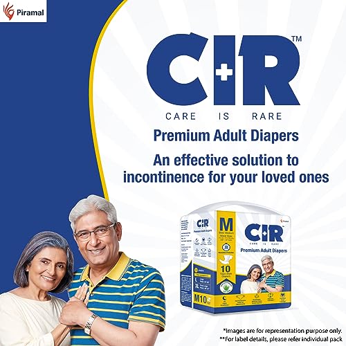 CIR Premium Adult Diaper - Tape Style | All Night Protection with Aloe Vera | Medium (M) Size | Waist (71-111cm|28"-44") | 10 Units - Image 3