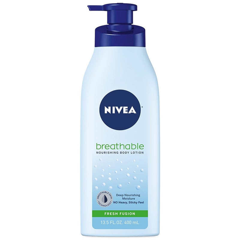NIVEA Breathable Nourishing Body Lotion Fresh Fusion Body Lotion for Dry Skin 135 Fl Oz Pump Bottle