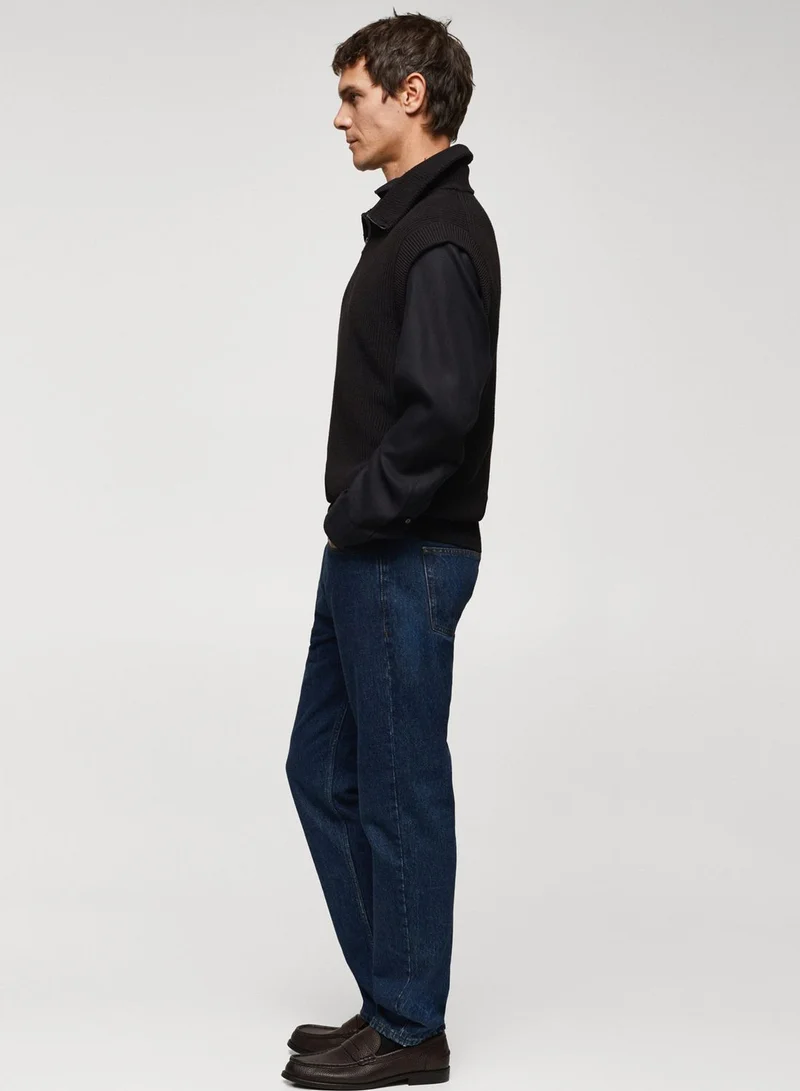 Mango Man Zippered Collar Gilet