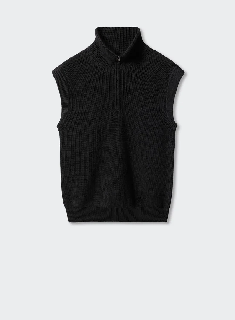 Mango Man Zippered Collar Gilet
