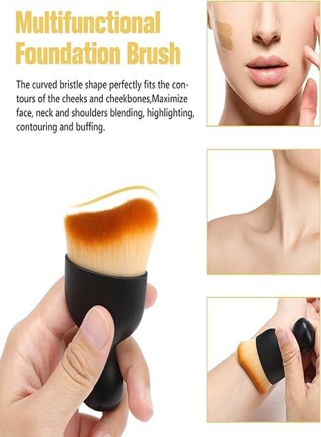SAPRA Foundation Make Up Brush, Multifunctional Blending Soft Synthetic Fiber Arc Brush Multi-purpose Concealer Brush for Flawless Powder Mixing Liquids, Cream or Cosmetics (Pack of 2) - Image 5