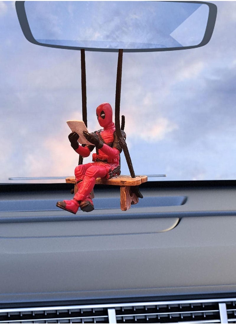 ATRJSZ - Clown Deadpool Car Pendant Interior Rearview Mirrors Charms Hanging Ornament - Image 1