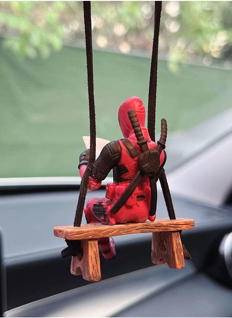 ATRJSZ - Clown Deadpool Car Pendant Interior Rearview Mirrors Charms Hanging Ornament - Image 1