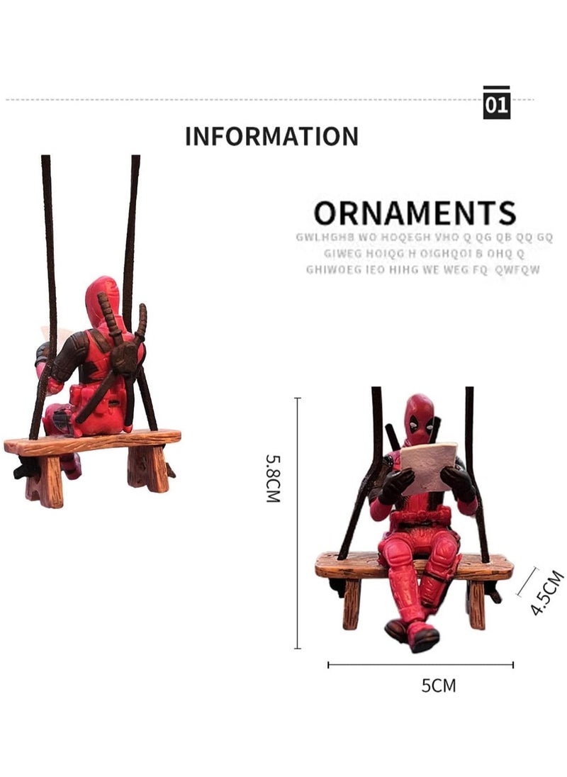 ATRJSZ - Clown Deadpool Car Pendant Interior Rearview Mirrors Charms Hanging Ornament - Image 1