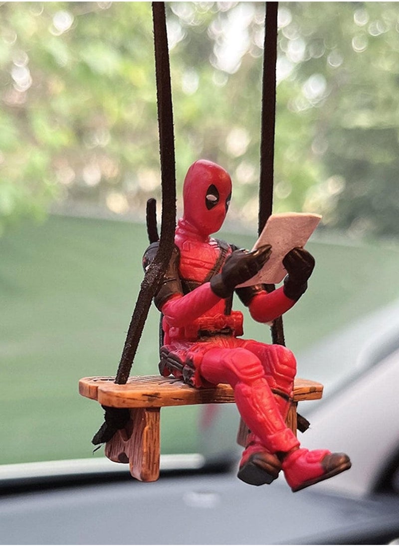 ATRJSZ - Clown Deadpool Car Pendant Interior Rearview Mirrors Charms Hanging Ornament - Image 1