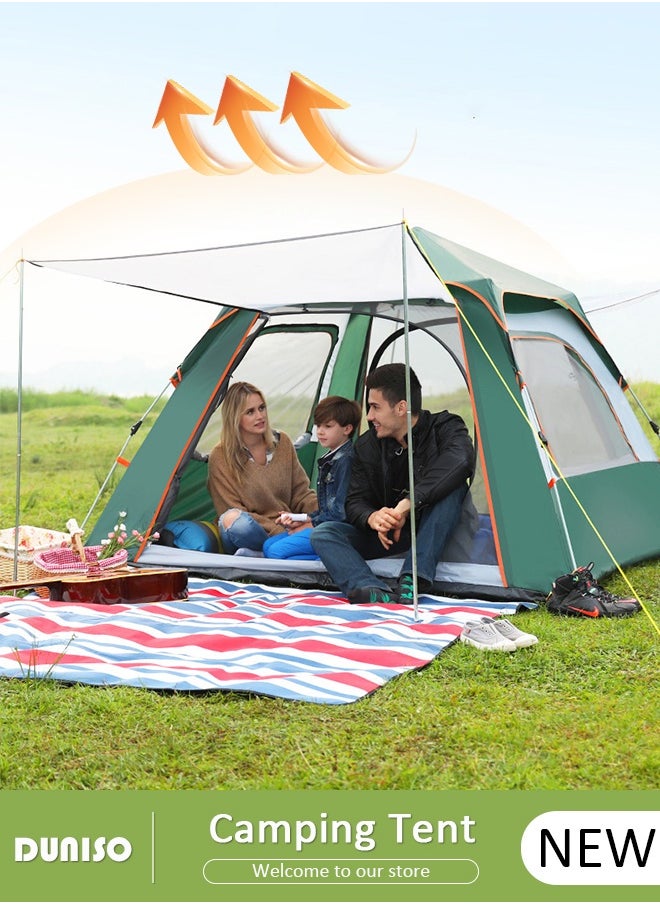 DUNISO Beauenty 3-4 Person Pop Up Camping Tent, Easy Setup Automatic Camp Tent, Portable Roomy Instant Pop Up Tent, Waterproof ltraviolet-proof Cabin Tent for Usage Indoor & Outdoor Beach Hiking  - Image 1
