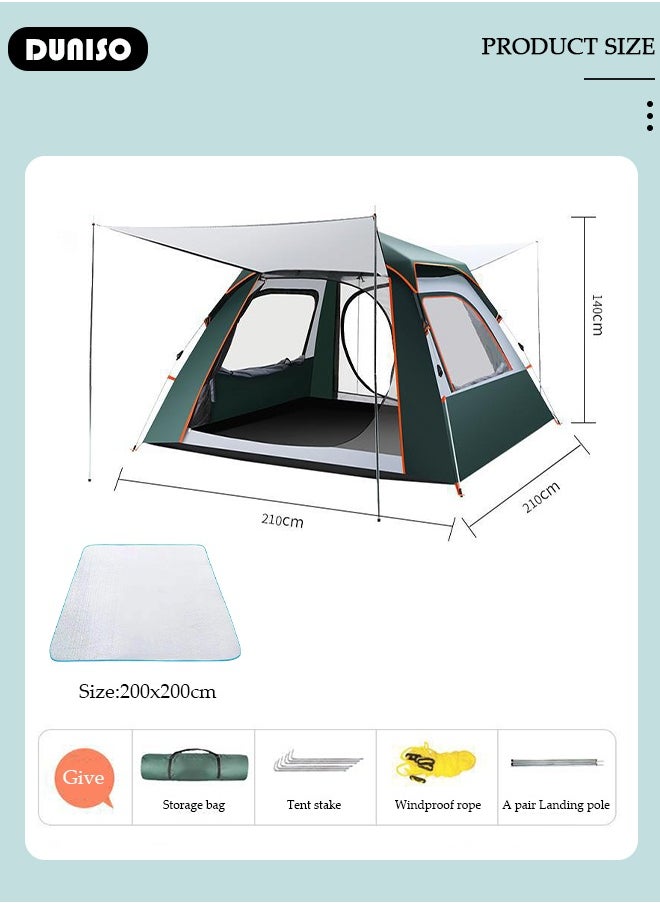 DUNISO Beauenty 3-4 Person Pop Up Camping Tent, Easy Setup Automatic Camp Tent, Portable Roomy Instant Pop Up Tent, Waterproof ltraviolet-proof Cabin Tent for Usage Indoor & Outdoor Beach Hiking  - Image 2