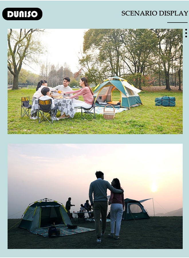 DUNISO Beauenty 3-4 Person Pop Up Camping Tent, Easy Setup Automatic Camp Tent, Portable Roomy Instant Pop Up Tent, Waterproof ltraviolet-proof Cabin Tent for Usage Indoor & Outdoor Beach Hiking  - Image 4