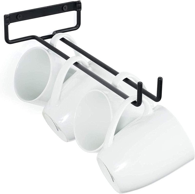 Wine Glass Rack 4 Pcs Fully Assembled Space Saving - Rust Resistant Iron Wire Stemware Hanger for Home Kitchen Bar Under Cabinet Storage - Image 3