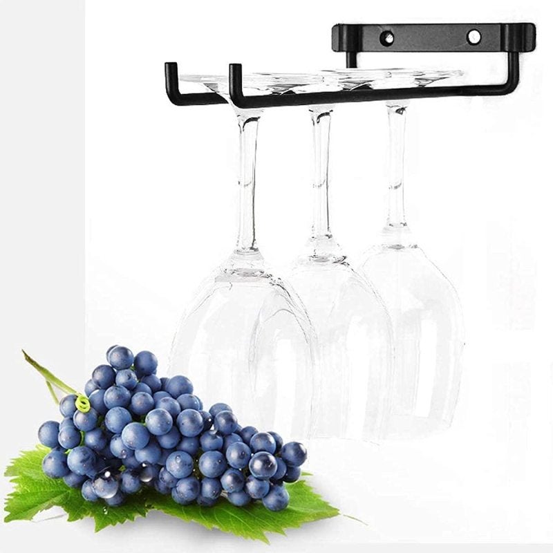 Wine Glass Rack 4 Pcs Fully Assembled Space Saving - Rust Resistant Iron Wire Stemware Hanger for Home Kitchen Bar Under Cabinet Storage - Image 5