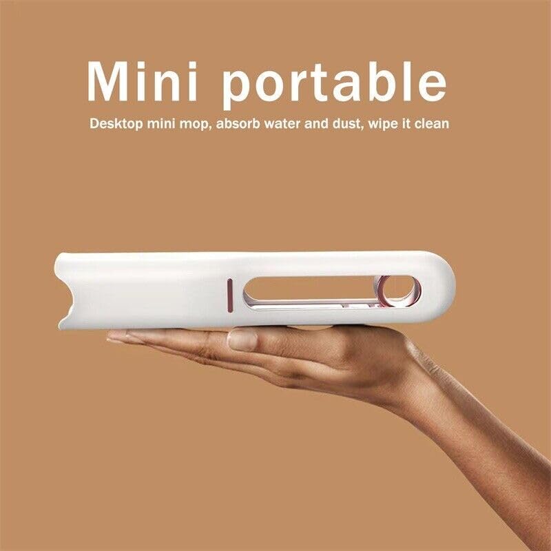Roktry Modern Portable Self-Squeeze Mini Mop For Floor Cleaning 180° Squeeze Mop,Wet & Dry Use Cleaning for Small Spaces,Desktop,Bathroom Kitchen Tableware Mini Suitable for Household - Image 4