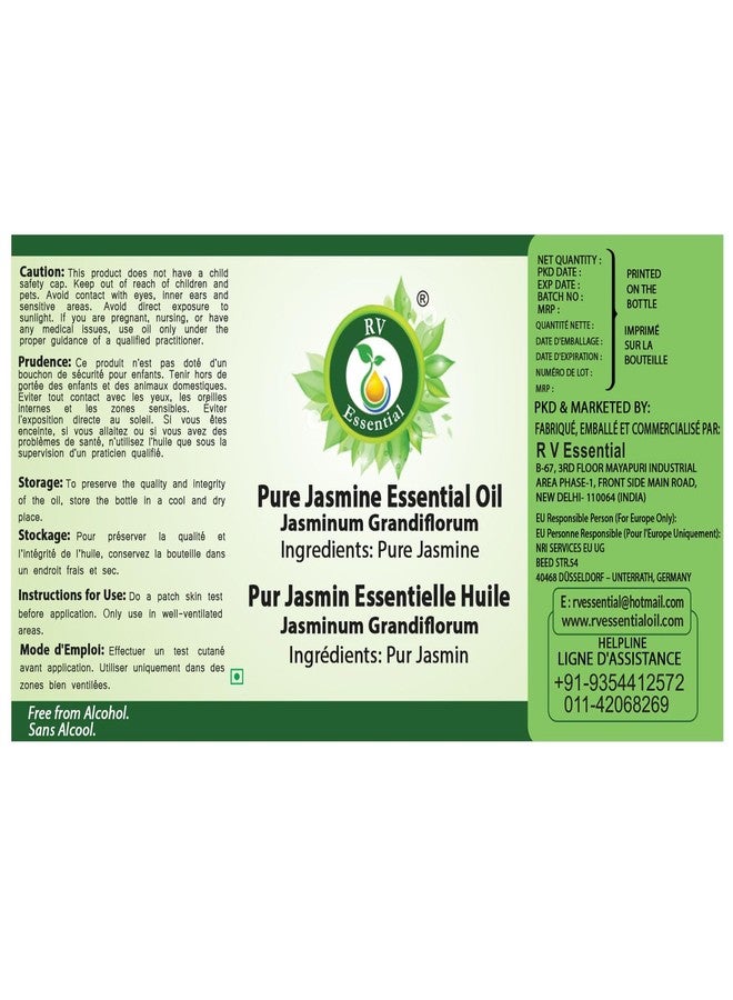R V Essential Pure Jasmine Essential Oil 10ml- Jasminum Grandiflorum (100% Pure and Natural Steam Distilled) - Image 5