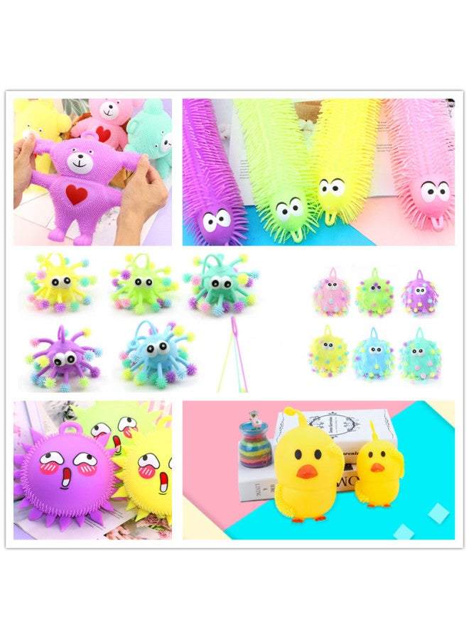 Direct Cartoon Trumpet Rhubarb Luminous Ball Hair Ball Children's Flash Toy Stall Night Market-Color:Macaron 30cm Small Caterpillar  - Image 2