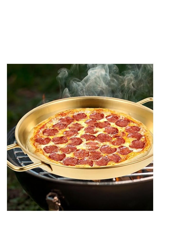 Generic Stainless Steel Pizza Tray – Ideal for Grilling, Serving Pizza, Baking Pancakes, Cooking, and Cookware Set (24 cm)  - Image 3