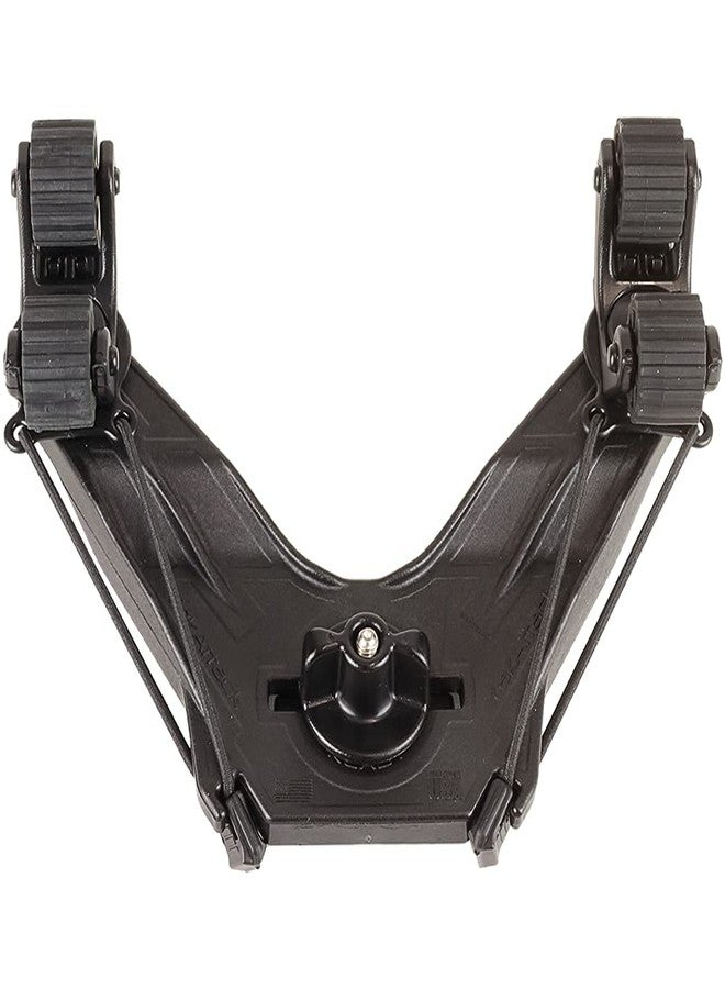 YakAttack DoubleHeader with Dual RotoGrip Paddle Holders | Offset Kayak Paddle Holder | Multi-Accessory Track Mount | Includes SnapNStrap Tethers | Compatible with GearTrac & Most Kayak Tracks - Image 1