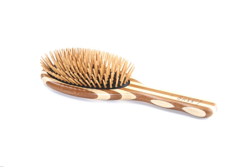 Bass Brushes | The Green Brush | Bamboo Pin + Bamboo Handle Hair Brush - Image 3