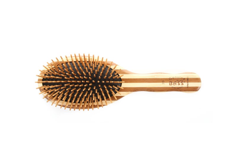Bass Brushes | The Green Brush | Bamboo Pin + Bamboo Handle Hair Brush - Image 1