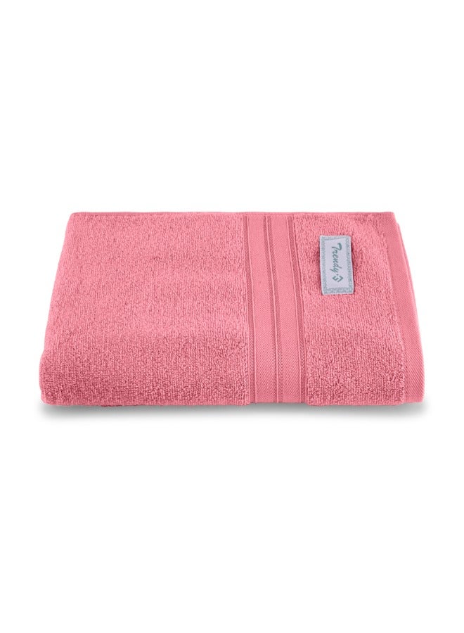 BYFT Home Trendy (Pink) Premium Cotton Bath Towel (70 X 140 Cm-Set Of 1) Highly Absorbent, High Quality Bath Linen With Striped Dobby 550 Gsm - Image 2