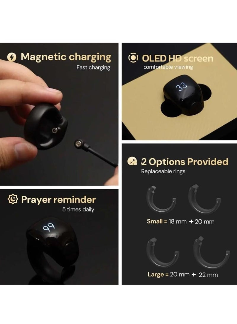 salam Salam Smart Tasbih Ring Multiple Sizes (20mm-22mm) - Prayer Times Reminder & Waterproof  - Image 5