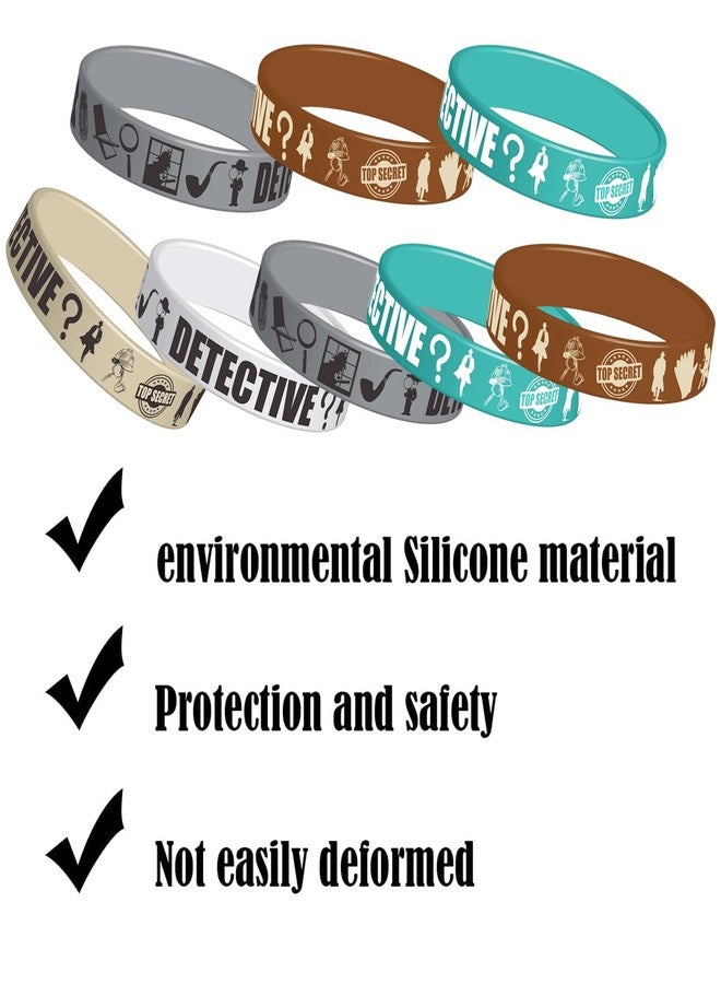 CupaPlay 24Ct Detective Party Rubber Bracelets Party favors - Top Secret Spy Murder Mystery Theme Party Supplies Decorations Birthday Silicone Wristbands Gifts - Image 3