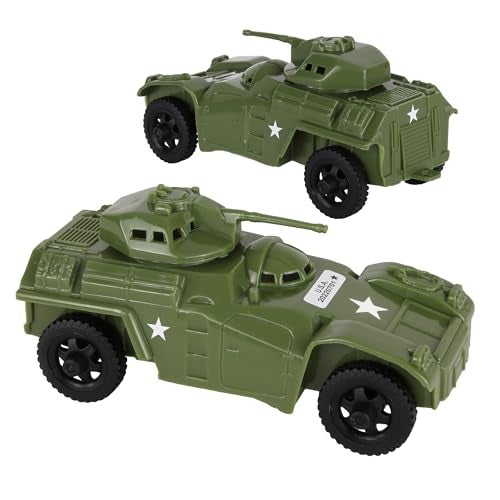 Tim Mee Toy TimMee Recon Patrol Armored Cars OD Green Plastic Army Men Scout Vehicles - Image 1