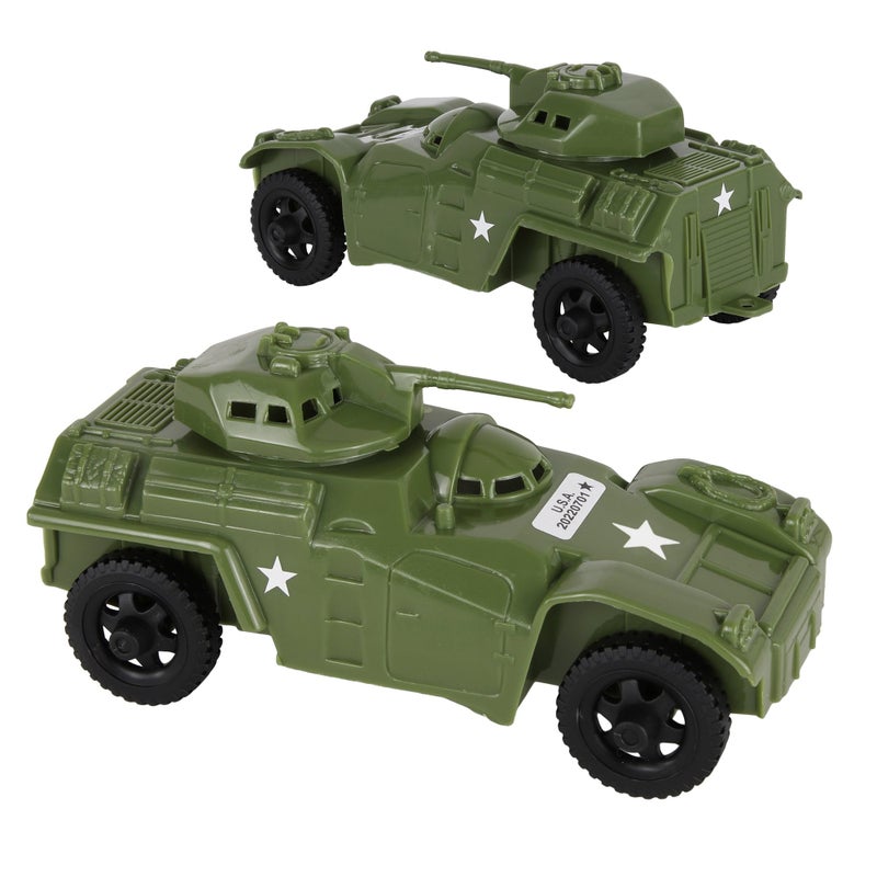 Tim Mee Toy TimMee Recon Patrol Armored Cars OD Green Plastic Army Men Scout Vehicles - Image 2