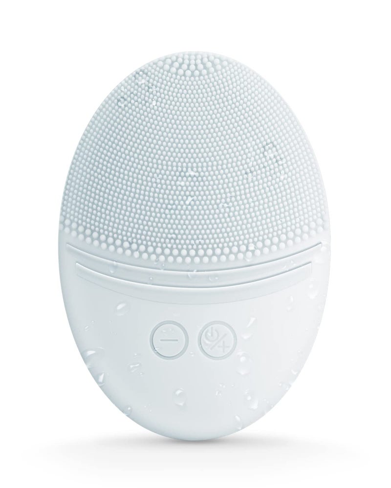 EZBASICS Facial Cleansing Brush Made with Ultra Hygienic Soft Silicone, Waterproof Sonic Vibrating Face Brush for Deep Cleansing, Gentle Massaging, Inductive Charging (Grey)1 Pack+5 Speed Settings - Image 1