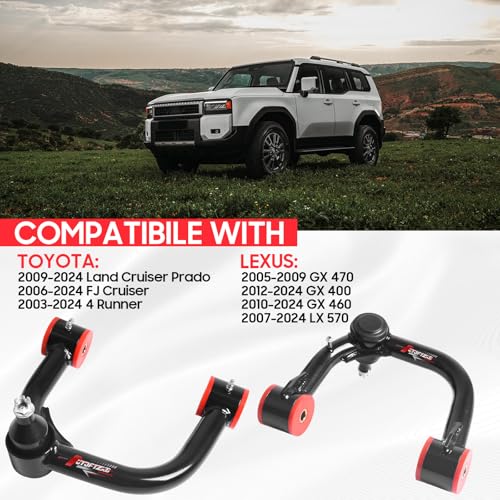 Autoptzxd 24 Lift Upper Control Arms for Toyota 4 RunnerFJ CruiserLand Cruiser Prado Suspension Front Control Arm for Lexus GX 20052024 LX 570 20072024 Adjustable Front Steel Tubular - Image 5